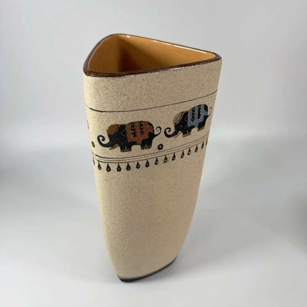 Vintage Sandstone Pottery With Elephants 12